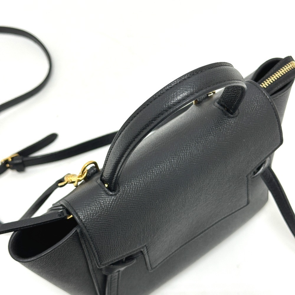 Celine Belt Bag Leather 2WAY Handbag Shoulder Leather Black - Picture 6 of 9